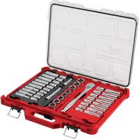 Jeu de cliquets et rochets avec organisateur &agrave; profil bas PACKOUT, 47 Mcx, Prise de 1/2", Profond Quali-T-Solutions