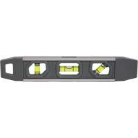 Torpedo Level, 9" L, Aluminum, 3 Vials, Magnetic Quali-T-Solutions