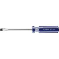 Tournevis &agrave; fente bleu transparent avec bandes, Tige de 1/4", Ronde, Prise en Plastique Quali-T-Solutions