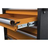 Armoire roulante pour outils s&eacute;rie GSX, 6 tiroirs, 36" la x 18-1/5" p x 37-2/5" h, Noir/Orange Quali-T-Solutions