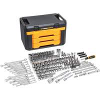 Jeu d'outils pour m&eacute;canicien &agrave; 6 pans dans boîte de rangement &agrave; trois tiroirs Quali-T-Solutions