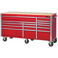 PRC7215 Armoire roulante de s&eacute;rie Pro, 15 tiroirs, 72" la x 24" p x Rouge Quali-T-Solutions