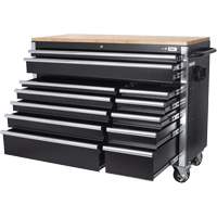 HDRC5212 Armoire mobile de s&eacute;rie HD, 12 tiroirs, 51-1/4" la x 21" p x 40-3/10" h, Noir Quali-T-Solutions