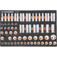 MEGAMOD Metric Mechanics Tool Set in Modular Foam Trays with Rolling Cabinet, 358 Pieces Quali-T-Solutions