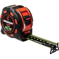 Shockforce NITE EYE Tape Measure, 1-1/4" x 25'/8 m, Metric/SAE Graduations Quali-T-Solutions