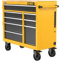 Postes de travail industriel mobile, 8 tiroirs, 40" la x Jaune Quali-T-Solutions