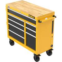 Postes de travail industriel mobile, 8 tiroirs, 40" la x Jaune Quali-T-Solutions
