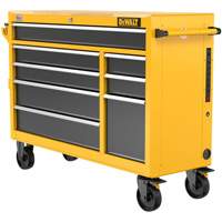 Postes de travail industriel mobile, 8 tiroirs, 52" la x Jaune Quali-T-Solutions