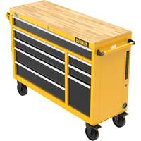 Postes de travail industriel mobile, 8 tiroirs, 52" la x Jaune Quali-T-Solutions