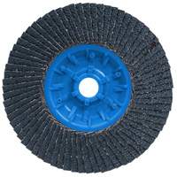 Disque &agrave; lamelles POWERBLEND TRM QC, 5" x 5/8"-11, Type 27, Grain Z40, Alumine de zirconium Quali-T-Solutions