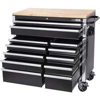 Armoire mobile de s&eacute;rie HDRC4112 HD, 12 tiroirs, 41" la x 21" p x 40-3/10" h, Noir Quali-T-Solutions