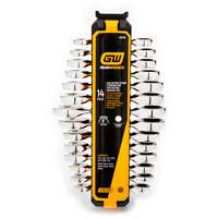 Jeu de cl&eacute;s courtes &agrave; 12 pans et 72 dents, Combinaison &agrave; cliquet, 14 morceaux, Imp&eacute;rial et m&eacute;trique Quali-T-Solutions