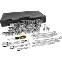 Jeu d'outils pour m&eacute;caniciens &agrave; 6 et 12 pans standards et profonds de 1/4", 3/8" et 1/2" SAE/m&eacute;triques Quali-T-Solutions