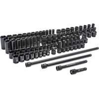6 Point SAE/Metric Master Socket Set, 80 Pcs, Impact, 3/8" Drive Size, Deep Quali-T-Solutions