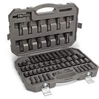 6 Point SAE/Metric Master Socket Set, 80 Pcs, Impact, 3/8" Drive Size, Deep Quali-T-Solutions