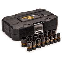 Bolt Biter Extraction Socket Set, 15 Pcs, Impact, 1/4"/3/8" Drive Size Quali-T-Solutions