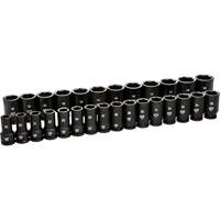 6 Point Metric Socket Set, 28 Pcs, Impact, 3/4" Drive Size, Deep Quali-T-Solutions
