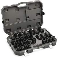 6 Point Metric Socket Set, 28 Pcs, Impact, 3/4" Drive Size, Deep Quali-T-Solutions