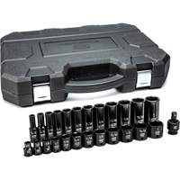 6-Point SAE Socket Set, 25 Pcs, Impact, 3/8" Drive Size, Deep Quali-T-Solutions