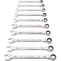 90-Tooth 12-Point Wrench Set, Ratcheting Combination, 10 Pieces, Imperial Quali-T-Solutions