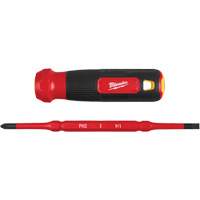 Tournevis &agrave; embouts interchangeables &agrave; tige articul&eacute;e isol&eacute; 1000 V, 2-en-1, 8-4/5" lo, Prise Coussin&eacute;e Quali-T-Solutions
