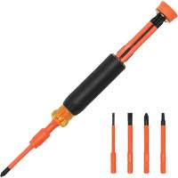 Tournevis isolant &agrave; embouts interchangeables 4-en-1 Quali-T-Solutions