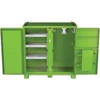 Armoire de rangement d'&eacute;PI sur place, Acier, Vert lime haute visibilit&eacute; Quali-T-Solutions