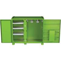 Armoire ventil&eacute;e pour le rangement d'&eacute;PI sur place, Acier, Vert lime haute visibilit&eacute; Quali-T-Solutions