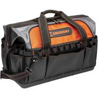 Sac &agrave; outils 20" pour entrepreneur, 1680 Denier/Polyester, 31 pochettes, Noir/Gris/Orange Quali-T-Solutions