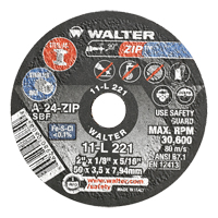 Portable Small Diameter Reinforced Cut-Off Wheels - Zip, 2" x 1/8", 5/16" Arbor, Type 1, Aluminum Oxide, 31000 RPM Quali-T-Solutions
