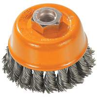 Knot-Twisted Wire Cup Brush, 3" Dia. x M10x1.5 Arbor Quali-T-Solutions