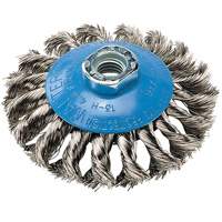 Knot-Twisted Wire Saucer Cup Brush, 6" Dia. x 5/8"-11 Arbor Quali-T-Solutions