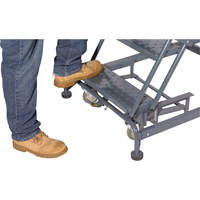 Weight Actuated Lockstep Rolling Ladders, 6 Steps, 24" Step Width, 60" Platform Height, Steel Quali-T-Solutions