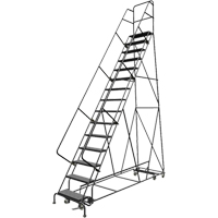 &eacute;chelles roulantes multidirectionnelles, 15 marches, Largeur de la marche 24", Hauteur de la plateforme 150", Acier Quali-T-Solutions