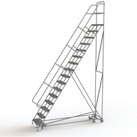 &eacute;chelles roulantes multidirectionnelles, 16 marches, Largeur de la marche 24", Hauteur de la plateforme 160", Acier Quali-T-Solutions