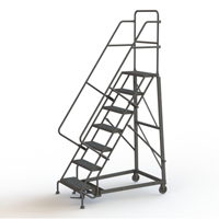 &eacute;chelles roulantes robustes, 7 marches, Largeur de la marche 24", Hauteur de la plateforme 70", Acier Quali-T-Solutions
