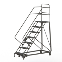 Heavy Duty Safety Slope Ladder, 7 Steps, Serrated, 50° Incline, 70" High Quali-T-Solutions