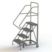 Safety Slope Rolling Ladder, 4 Steps, Serrated, 50° Incline, 40" High Quali-T-Solutions