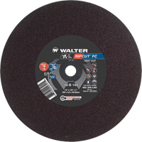 Meule &agrave; tronçonner Ripcut II pour la coupe de l'acier inoxydable et l'acier sur scies fixes, 14" x 1/8", Arbre de 1", Type 1, Oxyde d'aluminium, 4400 Tr/min Quali-T-Solutions