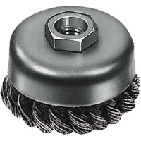 Brosse boisseau &agrave; fil nou&eacute;, 3" dia. x 5/8"-11 arbre Quali-T-Solutions