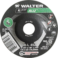 Depressed Centre Grinding Wheels - Aluminium Type 27, 4-1/2" x 1/8", 7/8" Arbor, Type 27 Quali-T-Solutions