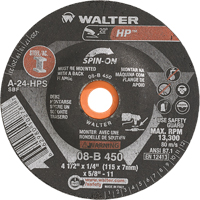 HP Spin-On Grinding Wheel, 4-1/2" x 1/4", 5/8"-11 Arbor, Type 27S Quali-T-Solutions