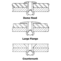 Rivet borgne ouvert - paquet de 1000, T&ecirc;te D&ocirc;me, 3/32" dia x 0,240" lo, Mandrin Aluminium Quali-T-Solutions