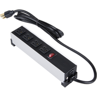 Barre d'alimentation en aluminium bross&eacute; pour l'int&eacute;rieur, 4 Prise(s), 6' Quali-T-Solutions