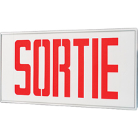 Stella Exit Signs - Sortie, LED, Hardwired, 17-1/2" L x 18-1/2" W, French Quali-T-Solutions
