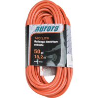 Vinyl Extension Cord, Outdoor, SJTW, 14/3 AWG, 15 A, 50' Quali-T-Solutions