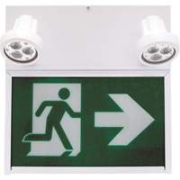 Running Man Exit Sign, LED, Battery Operated/Hardwired, 12" L x 12 1/2" W, Pictogram Quali-T-Solutions