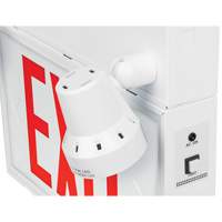 Exit Sign with Security Lights, LED, Battery Operated/Hardwired, 12-1/10" L x 11" W, English Quali-T-Solutions